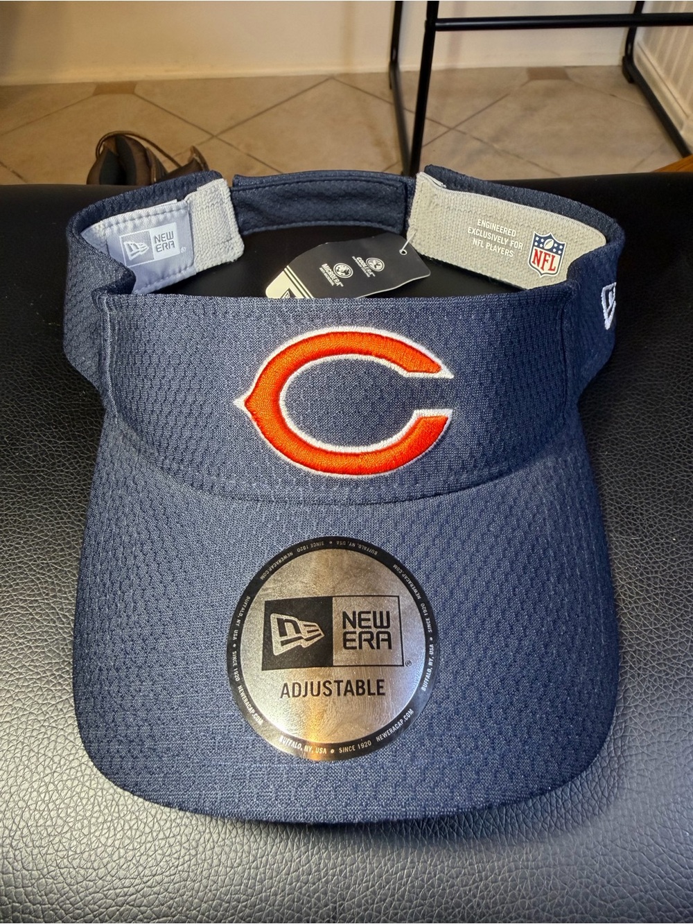 NEW ERA NFL CHICAGO BEARS MENS ADJUSTABLE NETECH VISOR HAT TRAINING BLUE